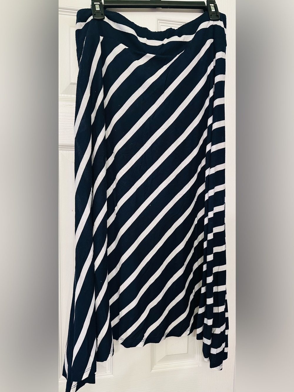 Allison Brittney black and White Diagonal Stripe Maxi Skirt